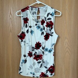 WHBM Sleeveless Floral Top